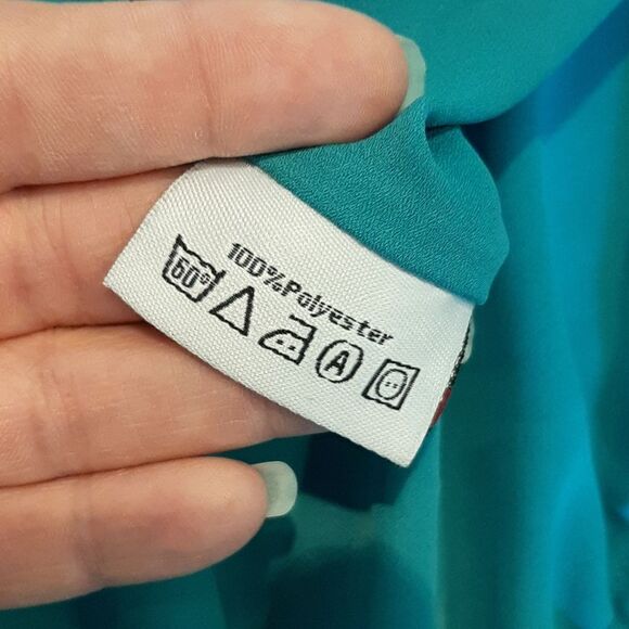 MAD Style Teal and Black Flowy Shirt - Picture 6 of 11